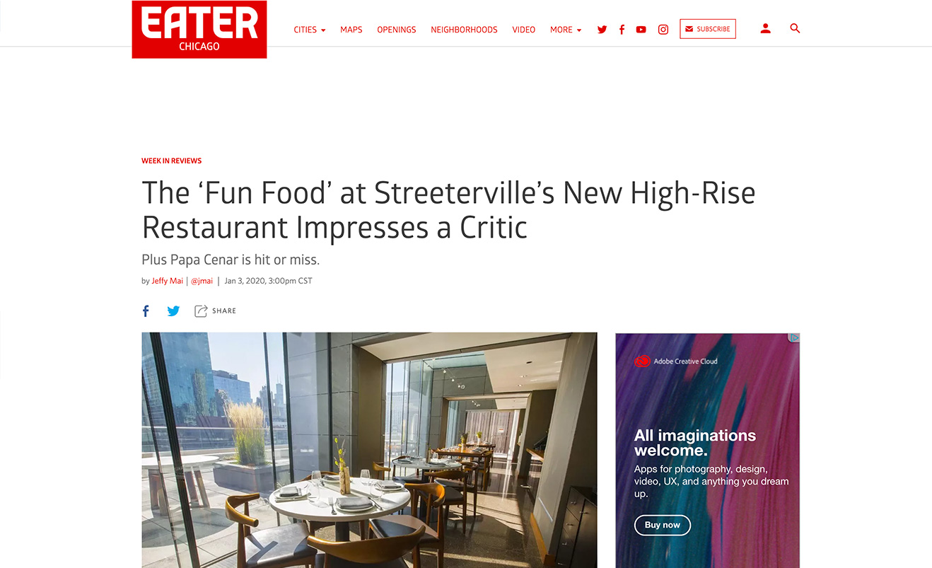 The ‘Fun Food’ at Streeterville’s New High-Rise Restaurant Impresses a Critic