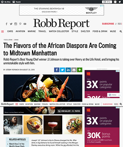 Robb Report: The Flavors of the African Diaspora Are Coming to Midtown Manhattan