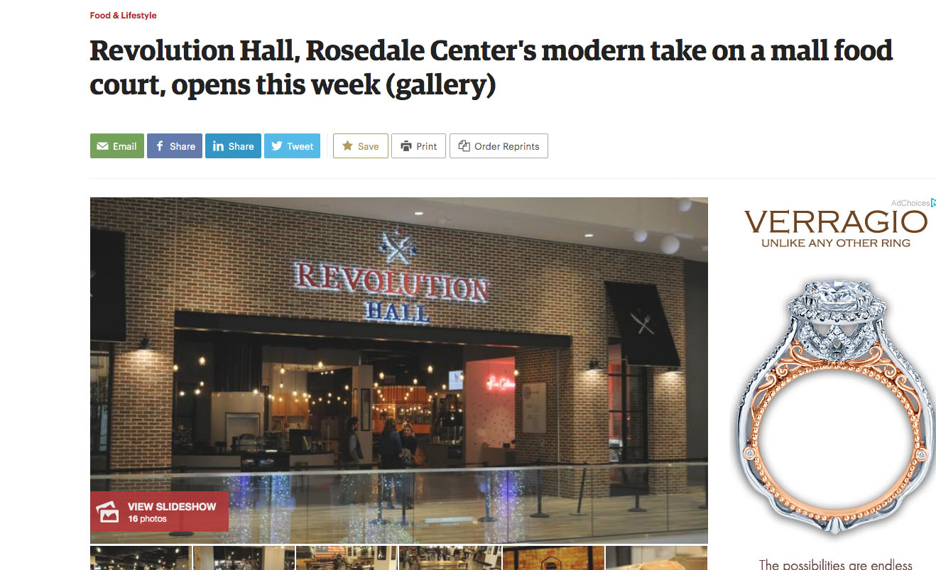 Revolution Hall, Rosedale Center's modern take on a mall food court, opens this week (gallery)