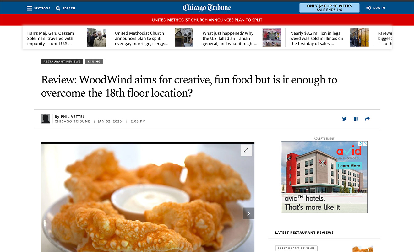 Review: WoodWind aims for creative, fun food but is it enough to overcome the 18th floor location?