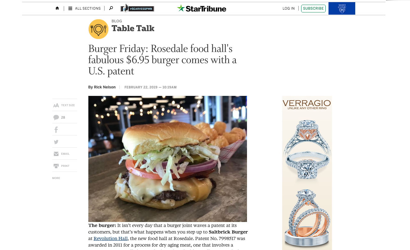 Burger Friday: Rosedale food hall's fabulous $6.95 burger comes with a U.S. patent