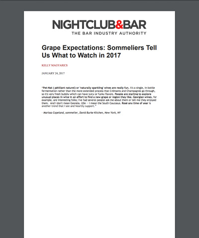 Grape Expectations: Sommeliers Tell Us What to Watch in 2017