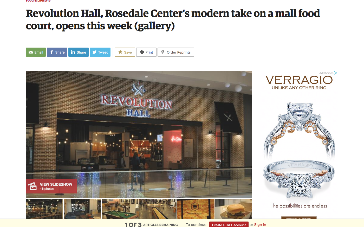 Revolution Hall, Rosedale Center's modern take on a mall food court, opens this week (gallery)